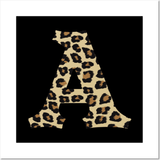 Letter A Leopard Cheetah Monogram Initial Posters and Art